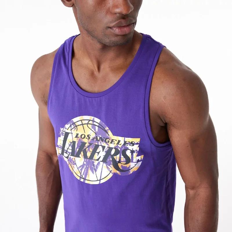 LA Lakers NBA Palm Tree Infill Purple Tank Top