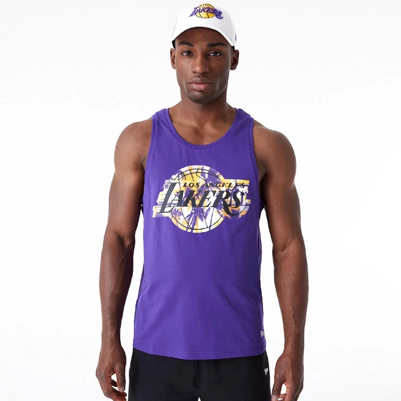 LA Lakers NBA Palm Tree Infill Purple Tank Top