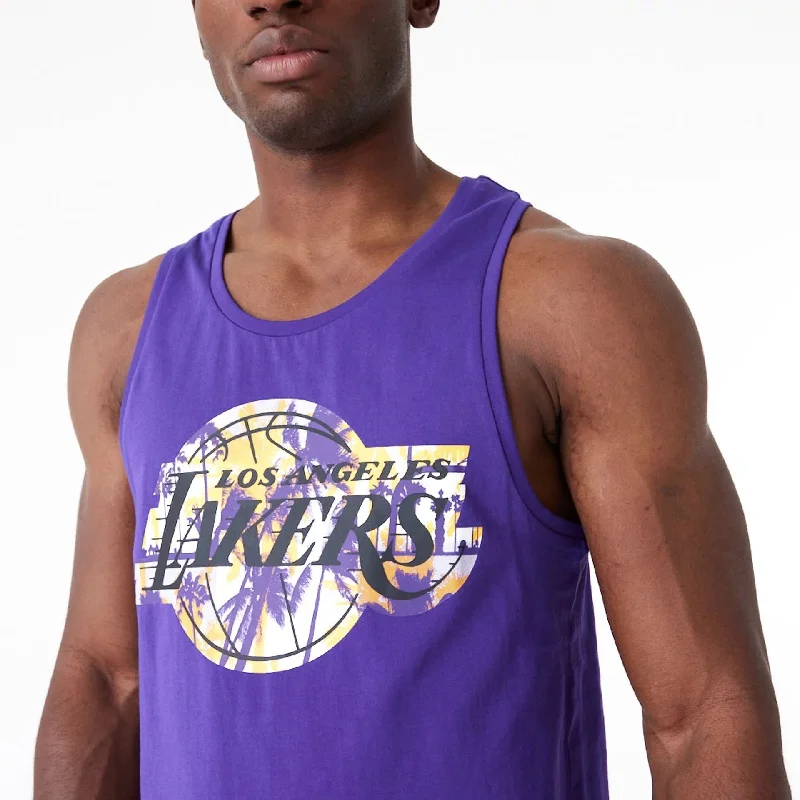 LA Lakers NBA Palm Tree Infill Purple Tank Top