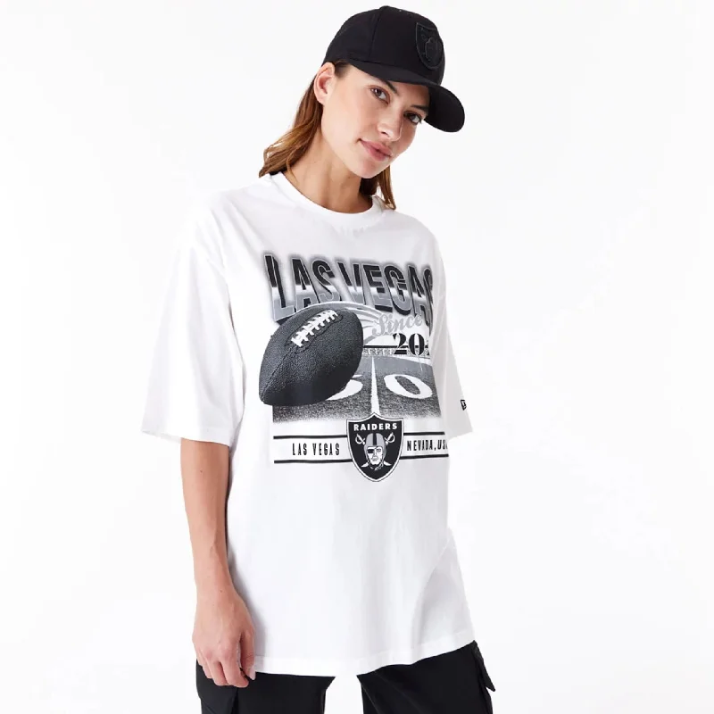 Las Vegas Raiders NFL Team Graphic White Oversized T-Shirt