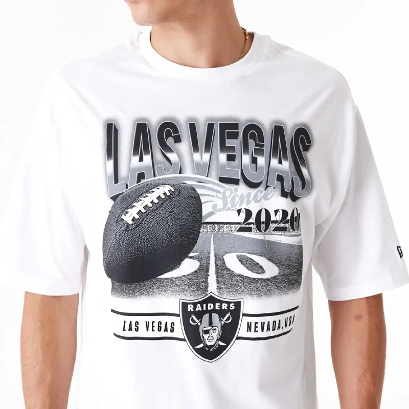 Las Vegas Raiders NFL Team Graphic White Oversized T-Shirt