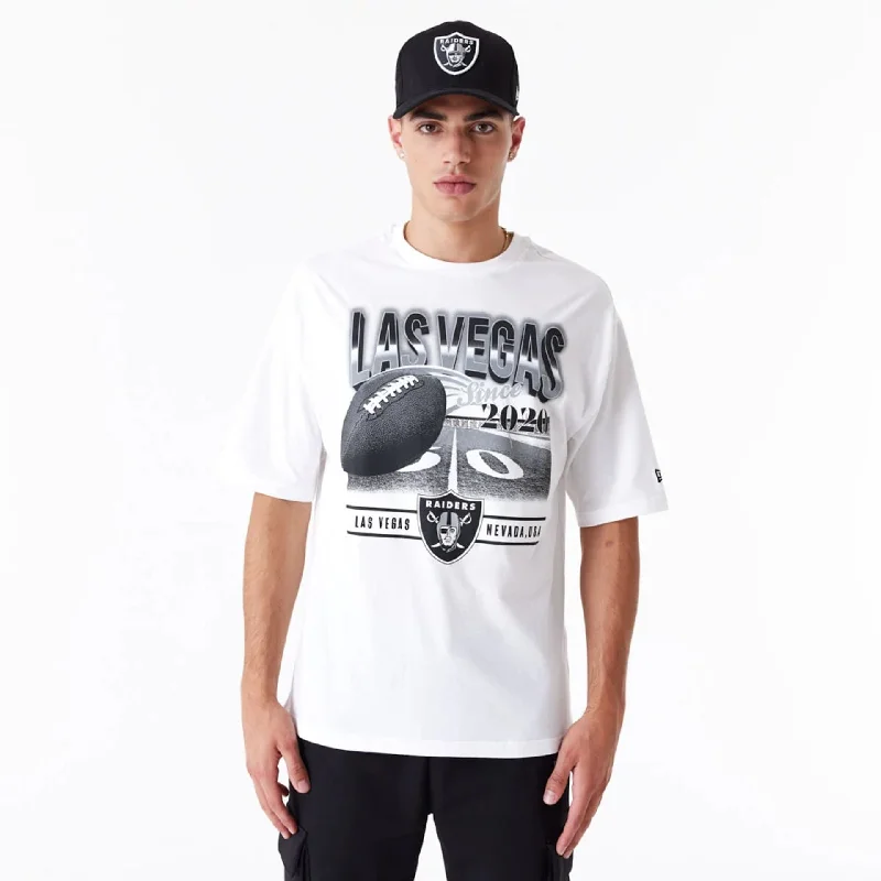 Las Vegas Raiders NFL Team Graphic White Oversized T-Shirt