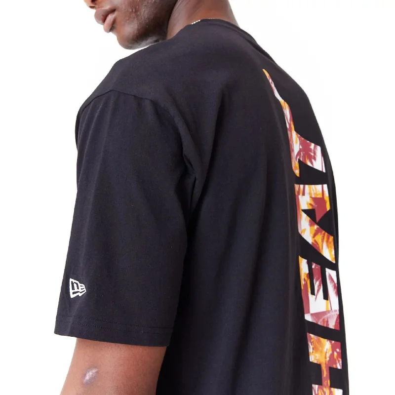 Miami Heat NBA Large Infill Black Oversized T-Shirt