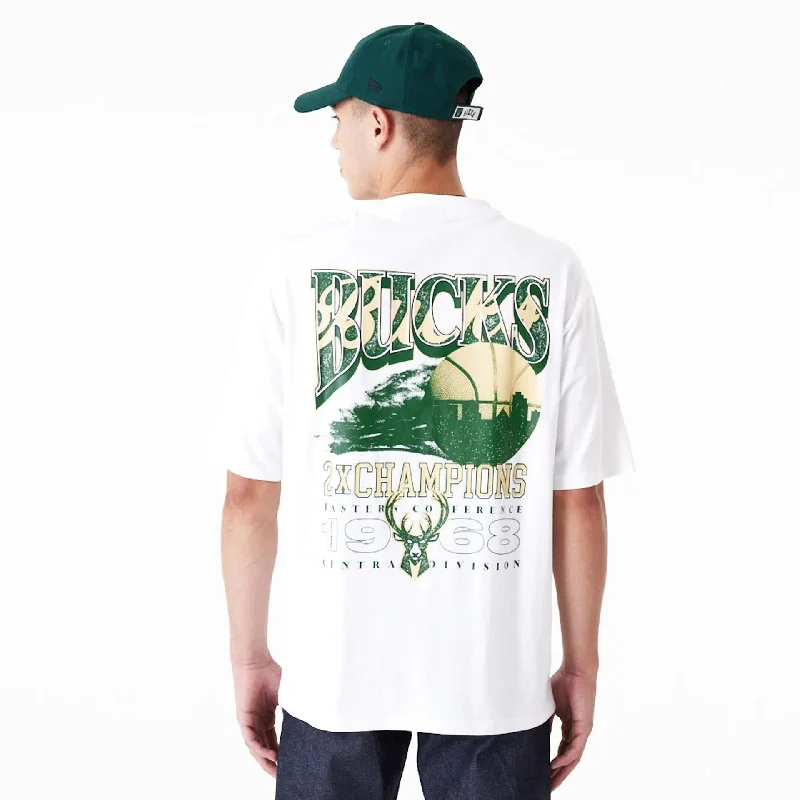 Milwaukee Bucks NBA Championship White Oversized T-Shirt