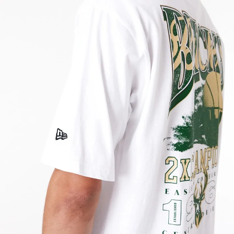 Milwaukee Bucks NBA Championship White Oversized T-Shirt