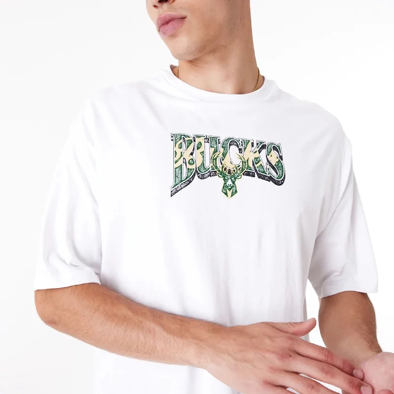 Milwaukee Bucks NBA Championship White Oversized T-Shirt