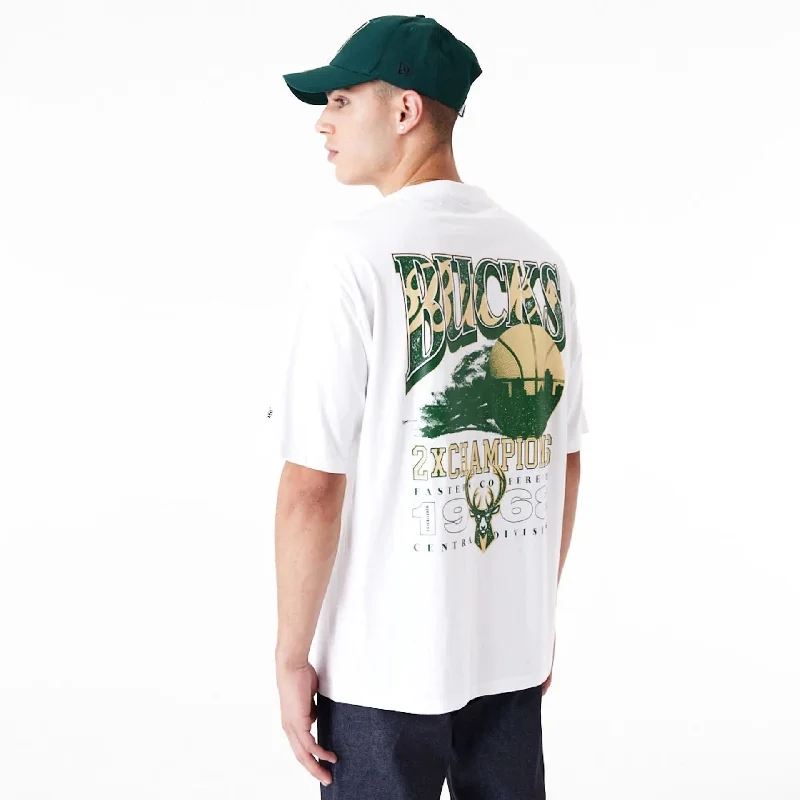 Milwaukee Bucks NBA Championship White Oversized T-Shirt