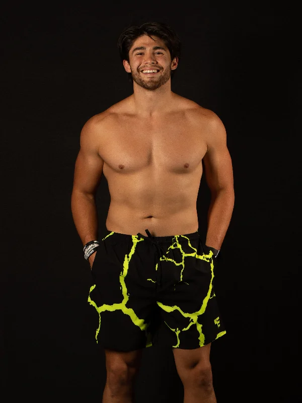 Neon Electro Shock 6"" Swim Trunks