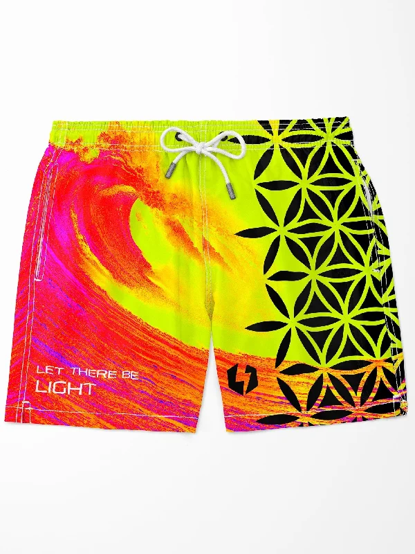 Neon Flow Wave Swim Trunks