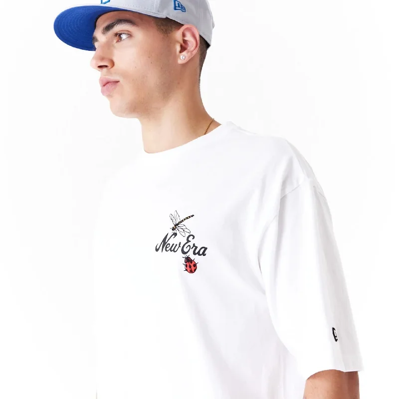 New Era Floral Graphic White Oversized T-Shirt