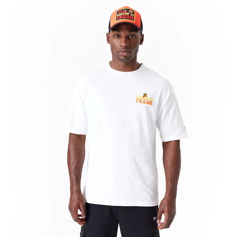 New Era Fruit Graphic White Oversized T-Shirt