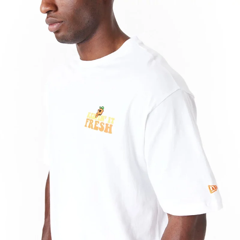 New Era Fruit Graphic White Oversized T-Shirt