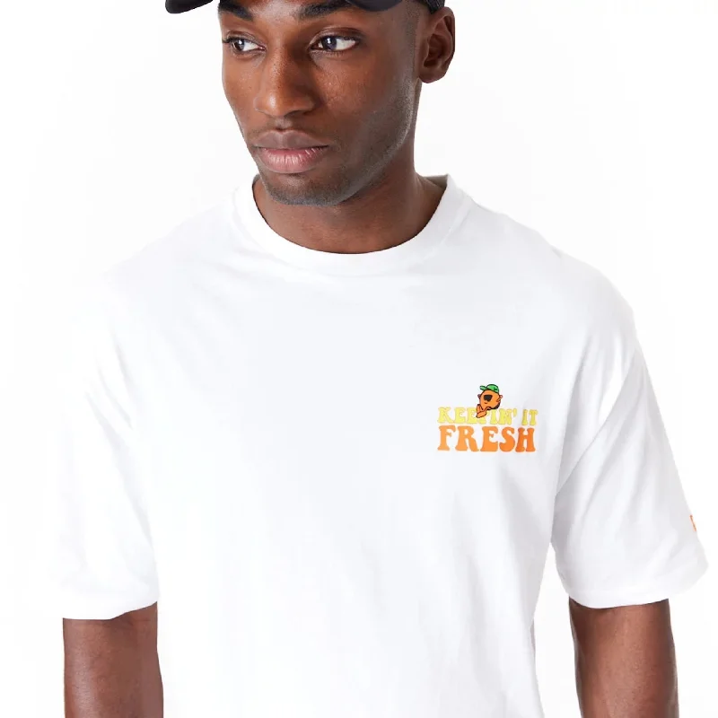 New Era Fruit Graphic White Oversized T-Shirt