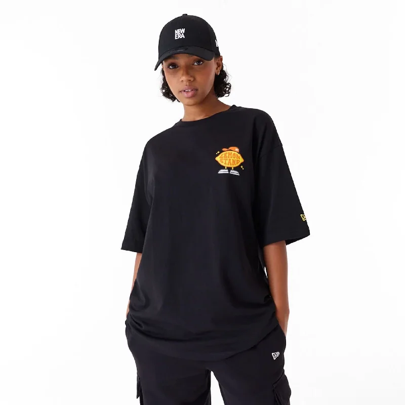 New Era Lemon Stand Fruit Graphic Black Oversized T-Shirt