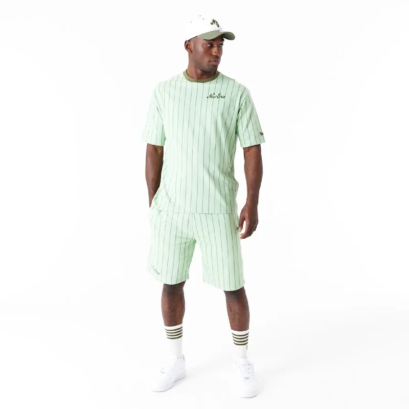 New Era Pinstripe Bright Green Oversized T-Shirt