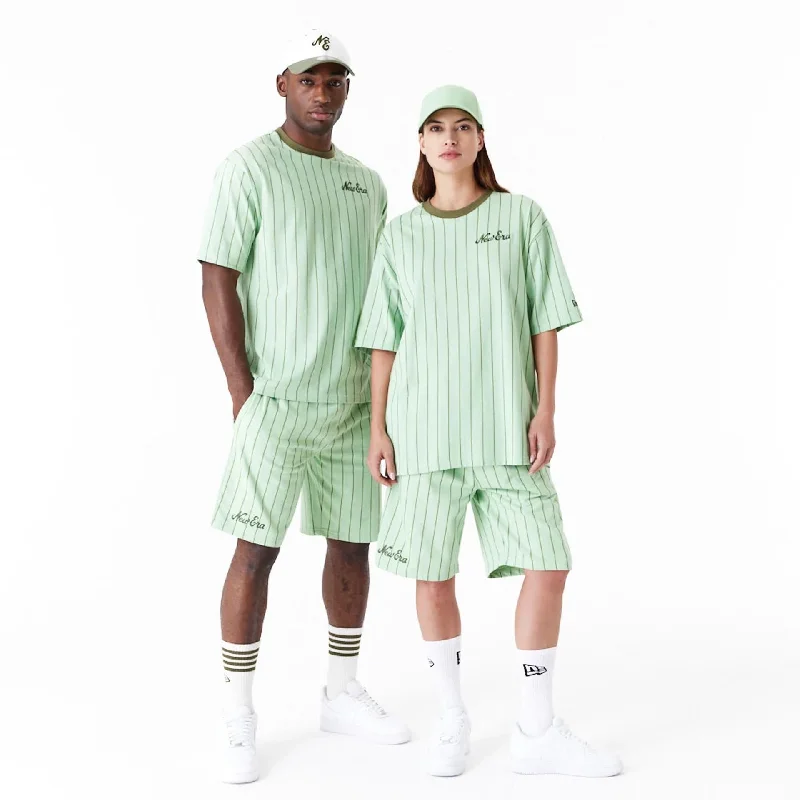 New Era Pinstripe Bright Green Oversized T-Shirt