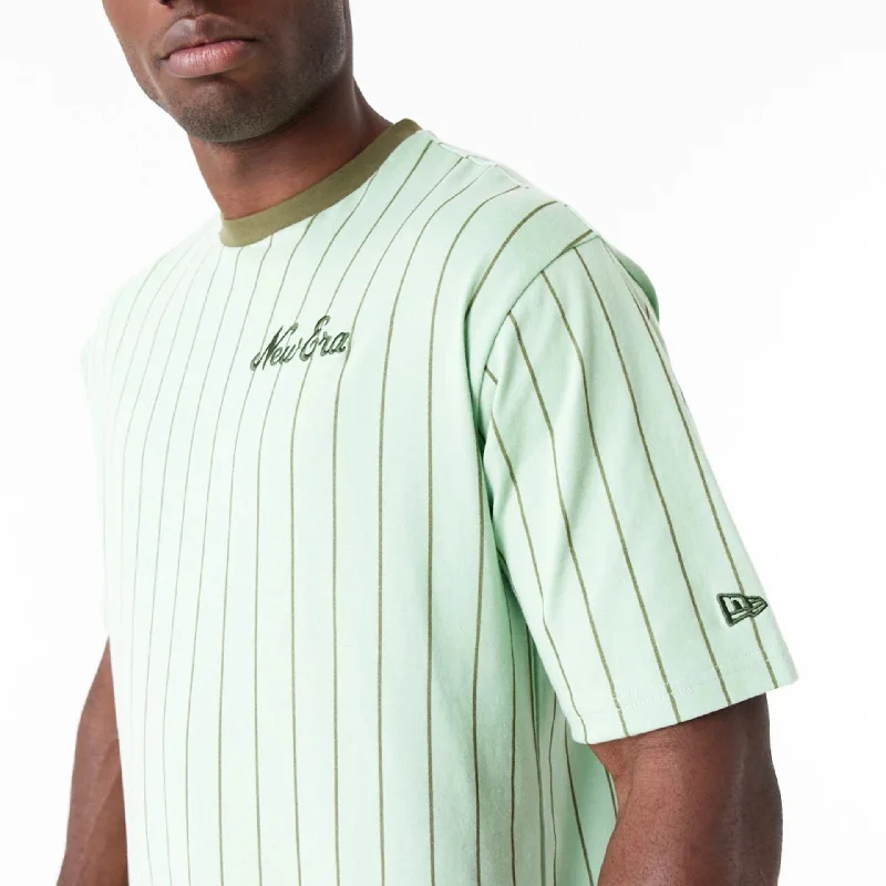 New Era Pinstripe Bright Green Oversized T-Shirt