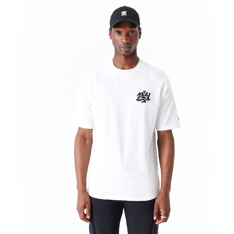 New Era Spray Graphic White Oversized T-Shirt