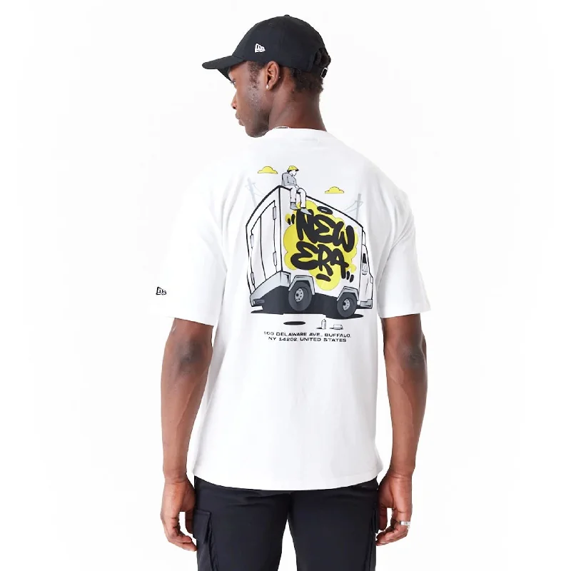 New Era Spray Graphic White Oversized T-Shirt