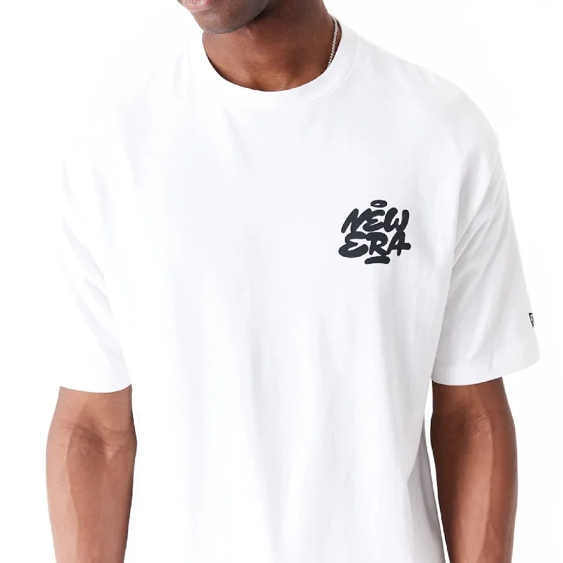 New Era Spray Graphic White Oversized T-Shirt