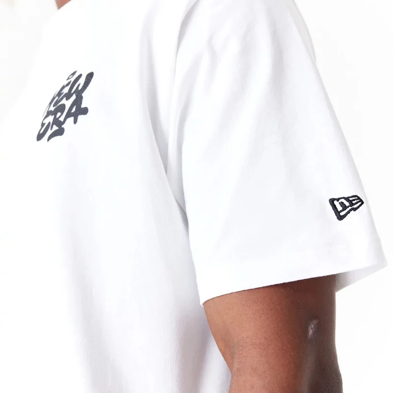 New Era Spray Graphic White Oversized T-Shirt