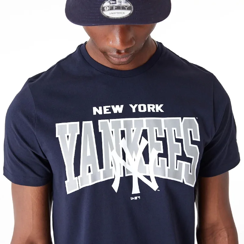 New York Yankees MLB Arch Wordmark Graphic Navy T-Shirt