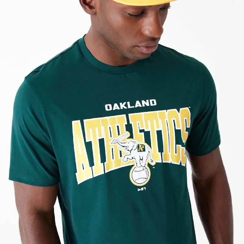 Oakland Athletics MLB Arch Wordmark Graphic Dark Green T-Shirt