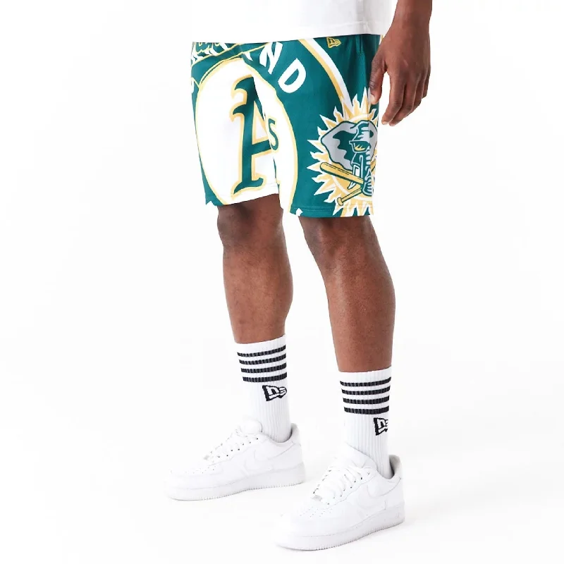 Oakland Athletics MLB Large Logo Dark Green Shorts