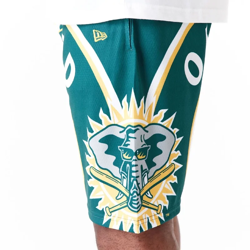 Oakland Athletics MLB Large Logo Dark Green Shorts