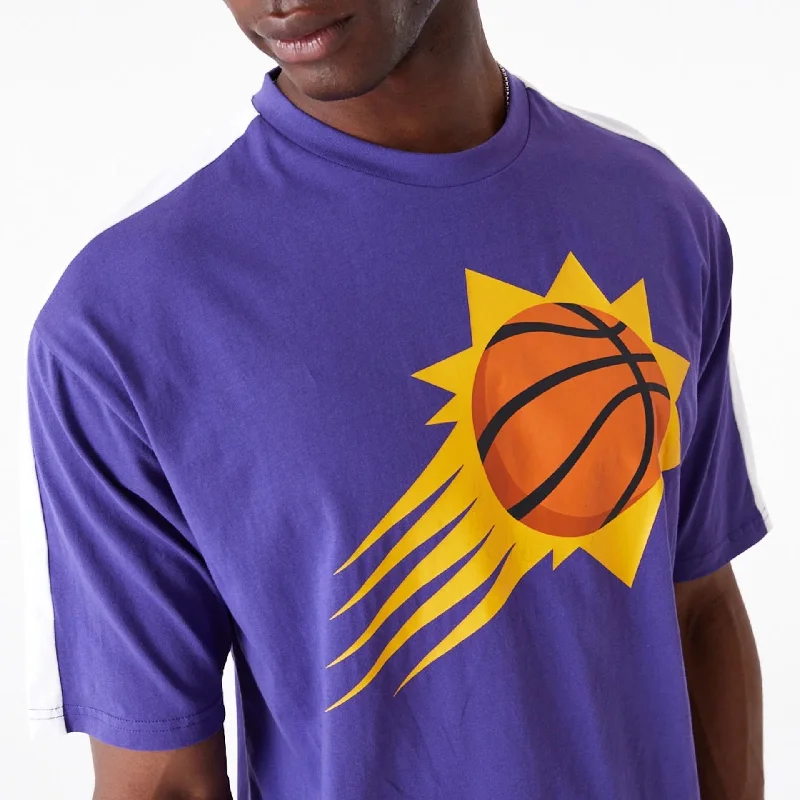 Phoenix Suns NBA Colour Block Dark Purple Oversized T-Shirt