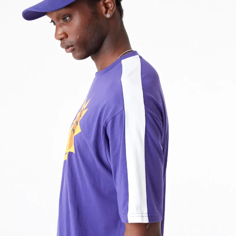 Phoenix Suns NBA Colour Block Dark Purple Oversized T-Shirt