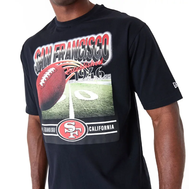 San Francisco 49Ers NFL Team Graphic Black Oversized T-Shirt