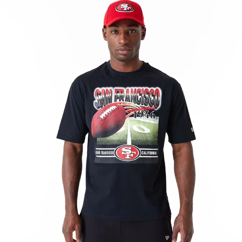 San Francisco 49Ers NFL Team Graphic Black Oversized T-Shirt