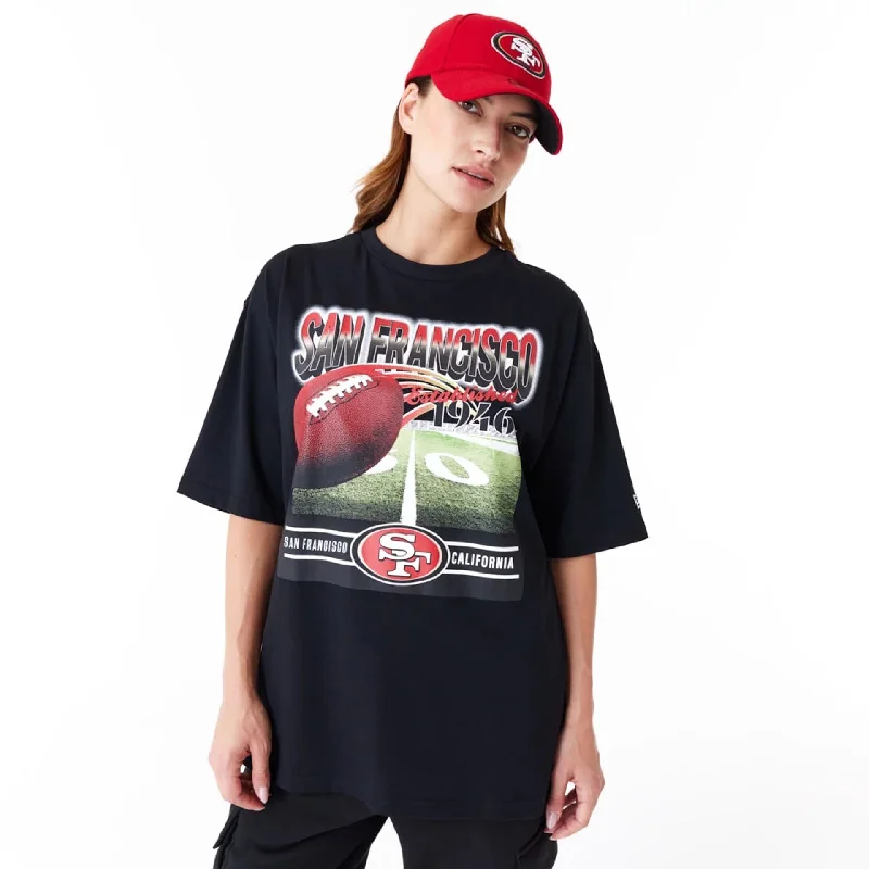 San Francisco 49Ers NFL Team Graphic Black Oversized T-Shirt