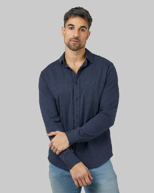 MEN'S SOFT WASH KNIT LONG SLEEVE BUTTON-UP