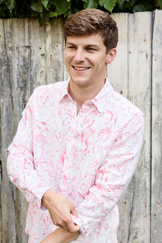 Jeremy Linen Shirt - Orchid Weekend