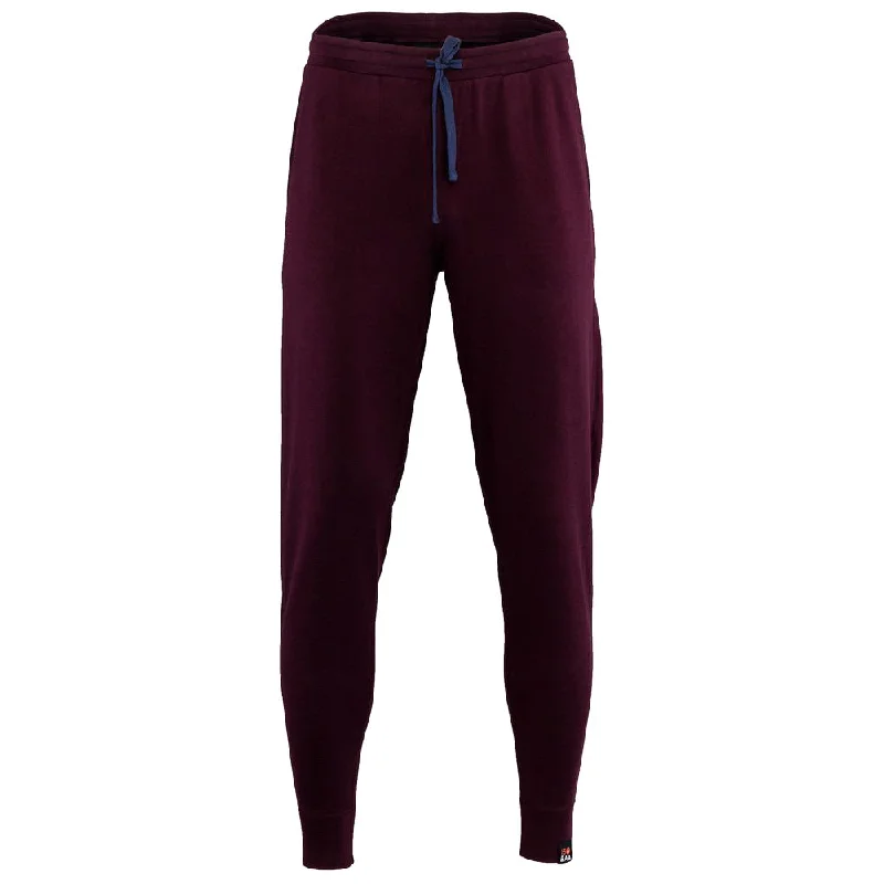 Mens Merino 260 Lounge Cuffed Joggers (Wine/Navy)