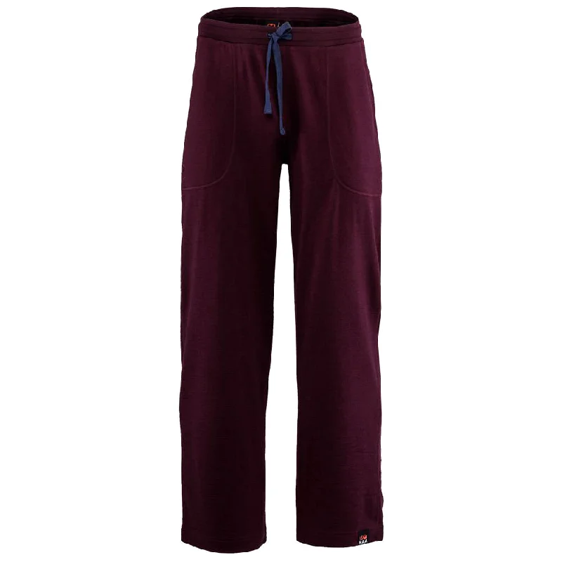 Mens Merino 260 Lounge Loose Joggers (Wine/Navy)