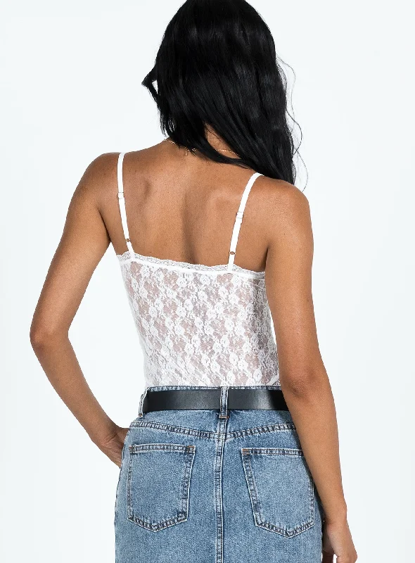 Aldone Lace Bodysuit White