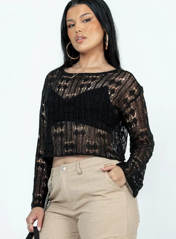 Asher Cropped Sweater Black