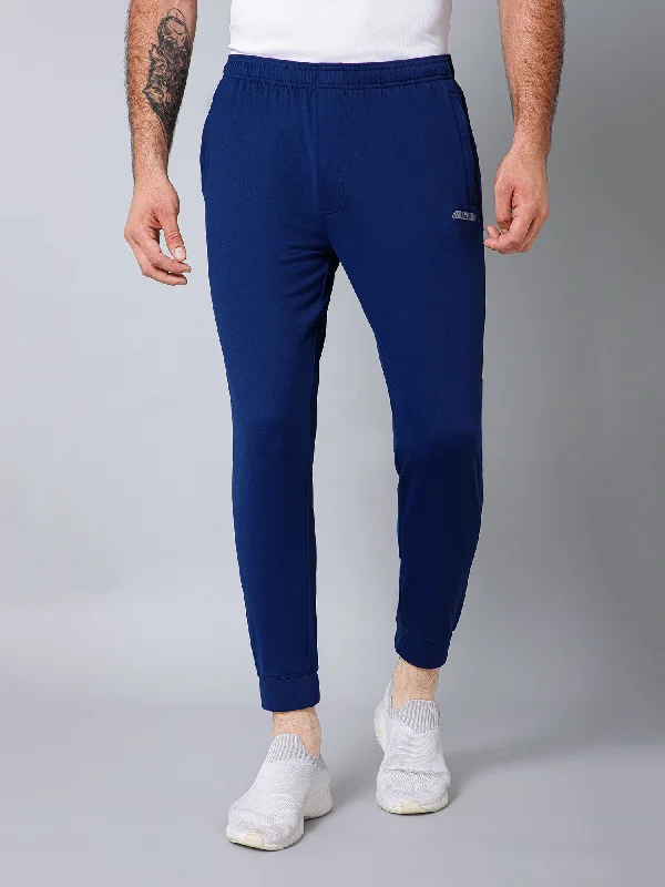 Cantabil Men Blue Solid Full Length Regular Fit Active Wear Track Pant