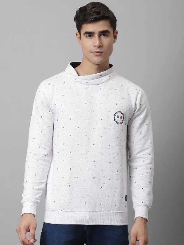 Cantabil Men Off White Sweatshirt