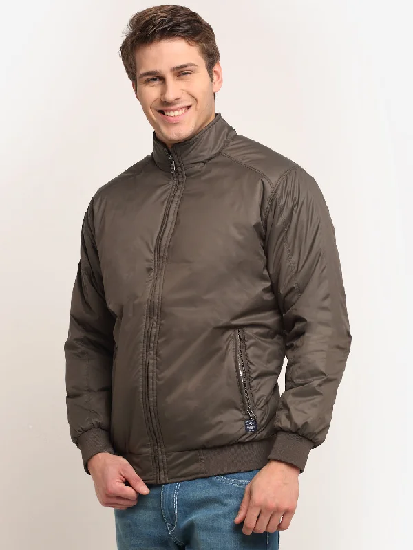 Cantabil Men's Brown Beige Reversible Jacket