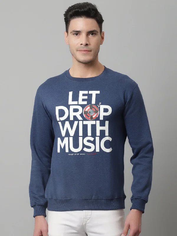 Cantabil Mens Indigo Melange Sweatshirt