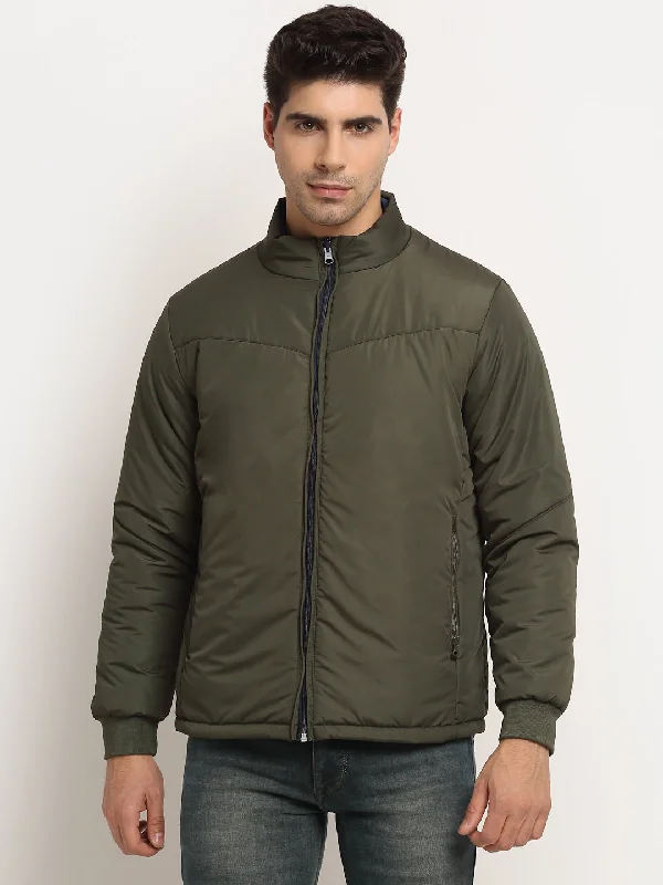 Cantabil Olive & Navy Blue Men's Reversible Jacket