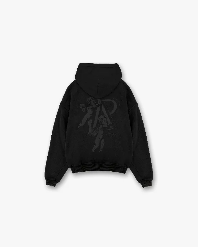 Cherub Initial Hoodie - Black