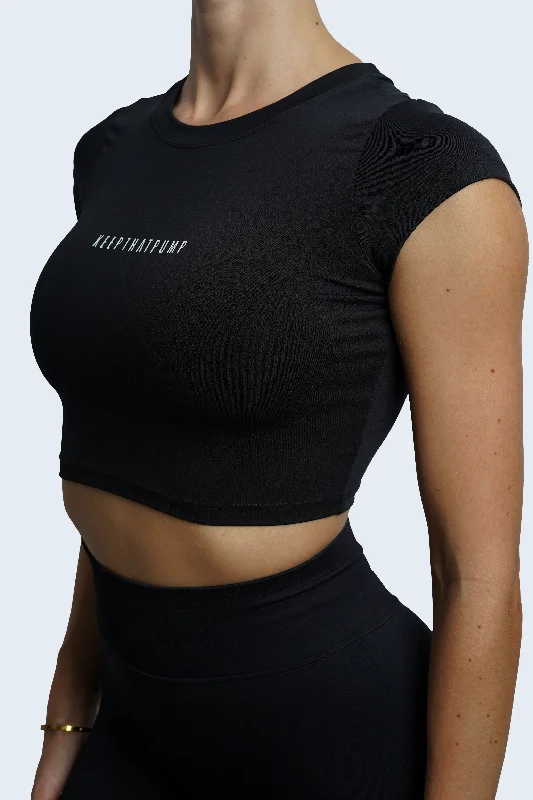 KTP Cropped Tee - Black