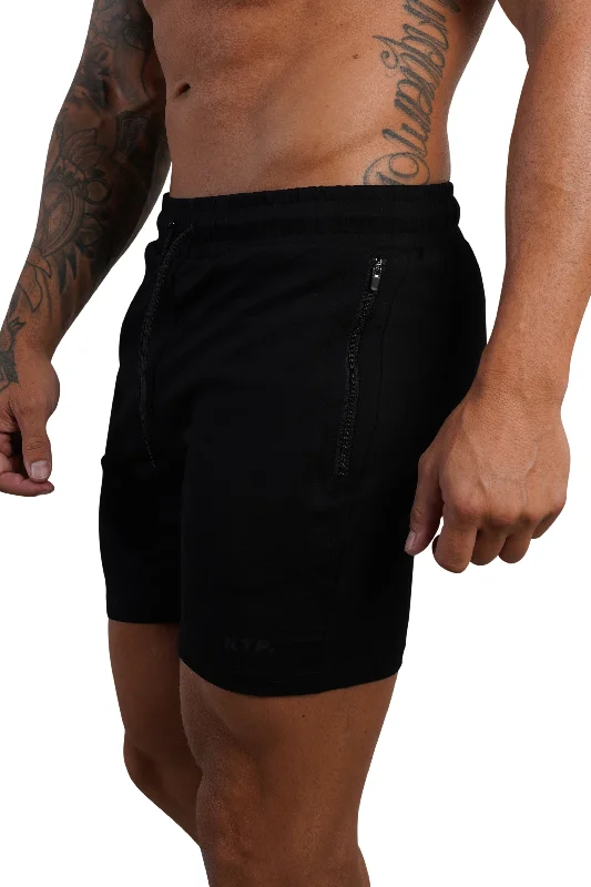 ESSENTIAL SHORTS 2.0 - BLACK (Black Logo)