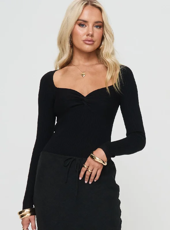 Gooseberry Long Sleeve Bodysuit Black