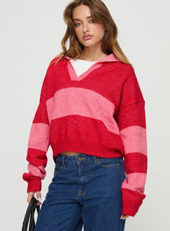 Holdon Sweater Red/ Pink Stripe